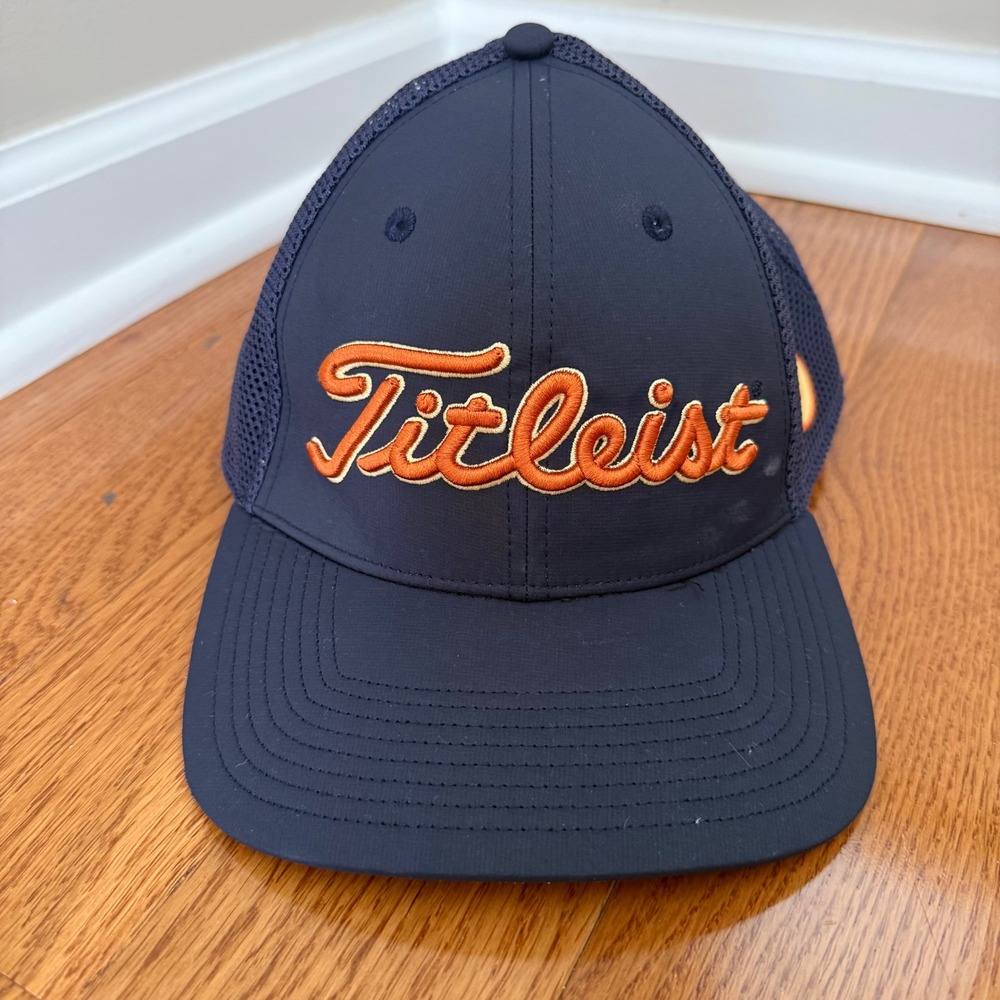 Titleist Pinehurst Resort Navy Blue Orange Mesh Back Trucker Snapback Hat‎ Cap